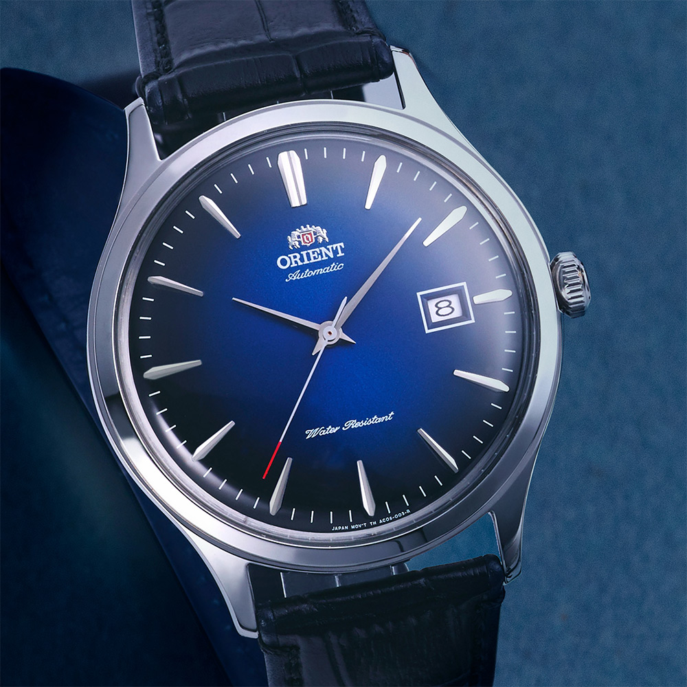 ORIENT 東方 DATE Ⅱ 復古紳士日期機械錶-藍x銀框/42mm TAC08004D