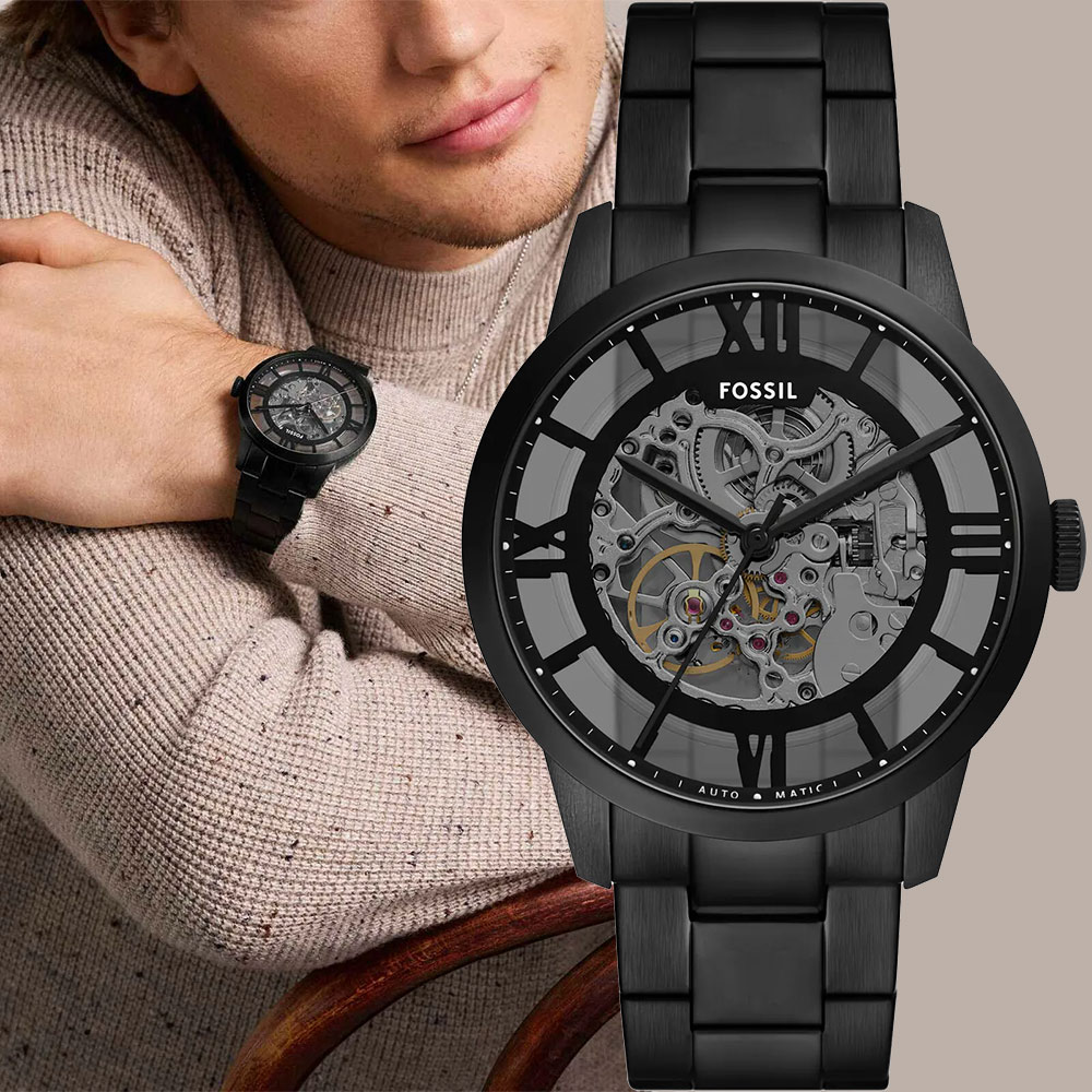 FOSSIL Townsman 爵士鏤空機械錶-44mm ME3269