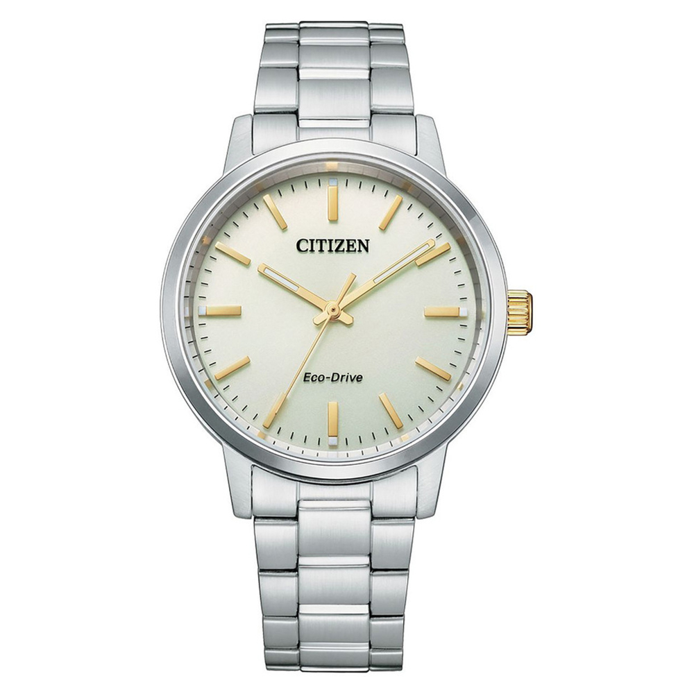 【CITIZEN】星辰 BJ6541-58P 對錶 PAIR 鋼錶帶 光動能男錶 銀/米白 38mm