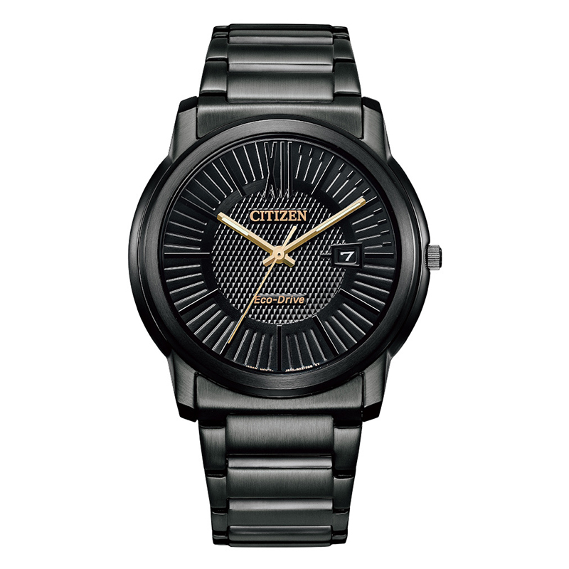 【CITIZEN】星辰 Eco-Drive AW1217-83E 羅馬字 鋼錶帶 日期顯示 光動能男錶 黑 42mm
