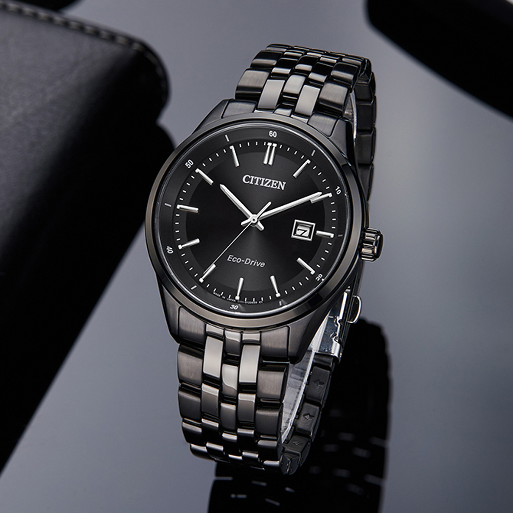 CITIZEN 星辰 父親節推薦款 光動能城市手錶-黑 BM7565-80E