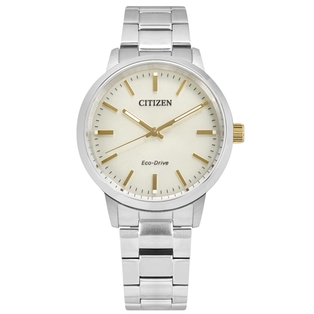 CITIZEN / BJ6541-58P / 光動能 簡約時尚 日本機芯 防水100米 不鏽鋼手錶 米白色 38mm