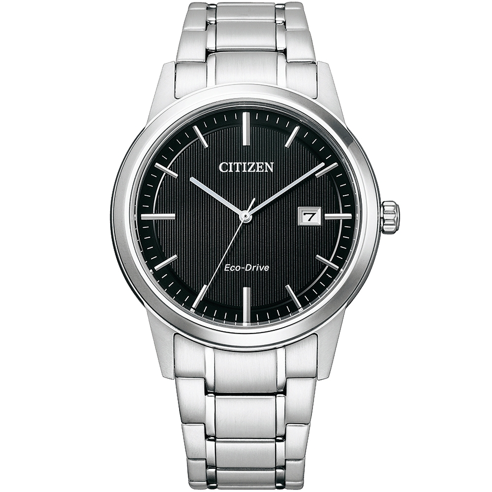 CITIZEN星辰 經典黑鋼藍面光動能腕錶AW1231-66E