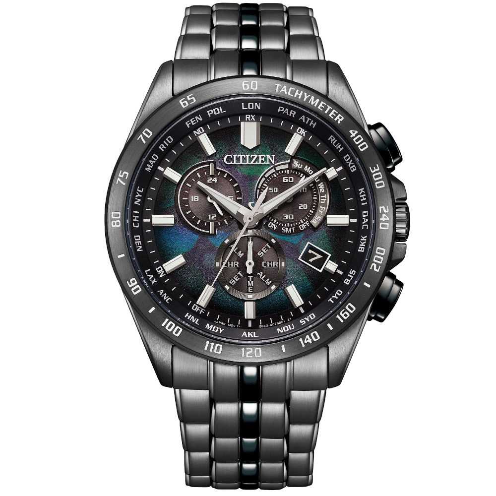 CITIZEN星辰 GENTS系列 宇宙幻彩限定款 光動能電波計時腕錶43mm/CB5878-56E