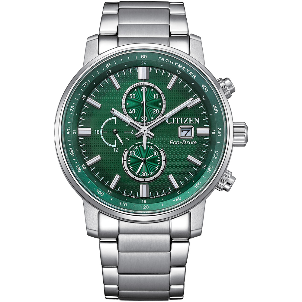 CITIZEN 星辰 光動能計時手錶-綠43mm CA0840-87X