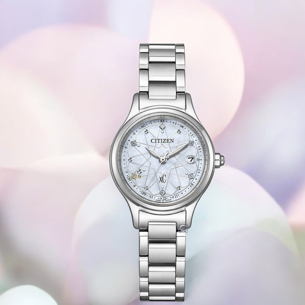 CITIZEN 星辰錶 xC系列 hikari collection 限量版鈦金屬 太陽能錶 電波錶 女錶-27mm ES9490-87D