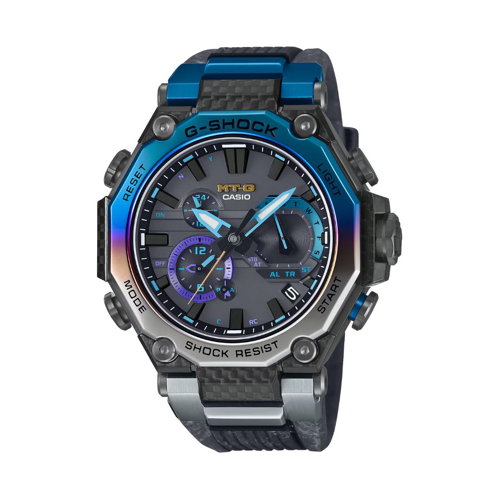 【CASIO 卡西歐】G-SHOCK 電波 藍芽 太陽能電力 碳纖維防護 藍寶石水晶玻璃 MTG-B2000YST-1A 49.8mm