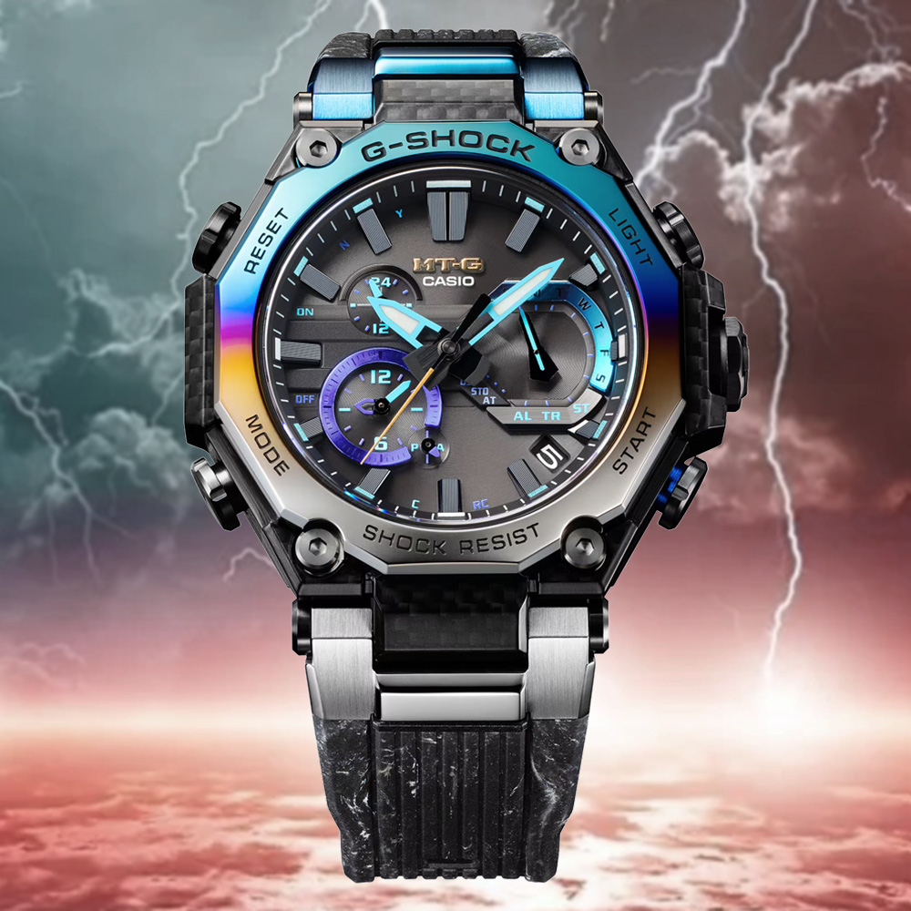 CASIO 卡西歐 G-SHOCK MTG 追風者 彩虹錶圈 太陽能藍芽電波錶 MTG-B2000YST-1A