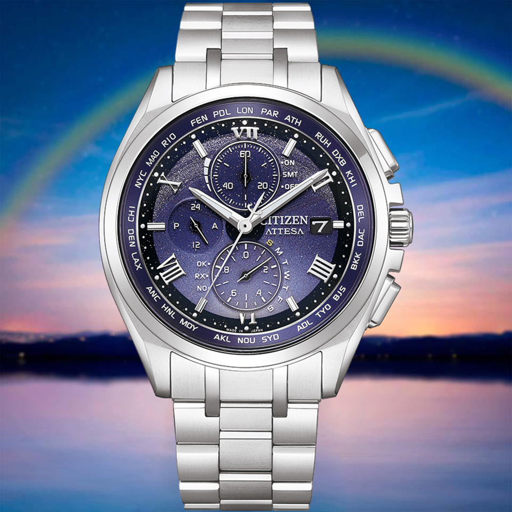 CITIZEN 星辰 虹月限量款光動能萬年曆抗磁電波錶/41.5mm/AT8240-66L