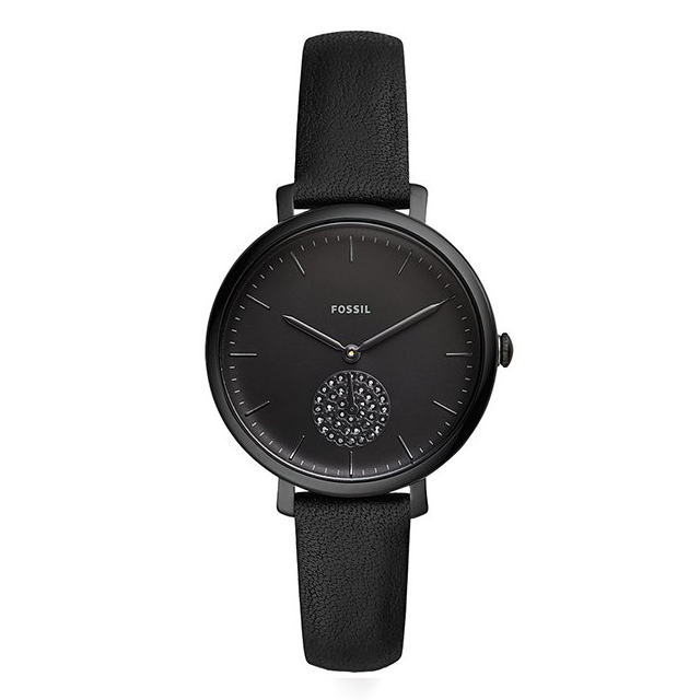 【Fossil】Jacqueline極簡黑色主義時尚摩登腕錶-極致黑/ES4490