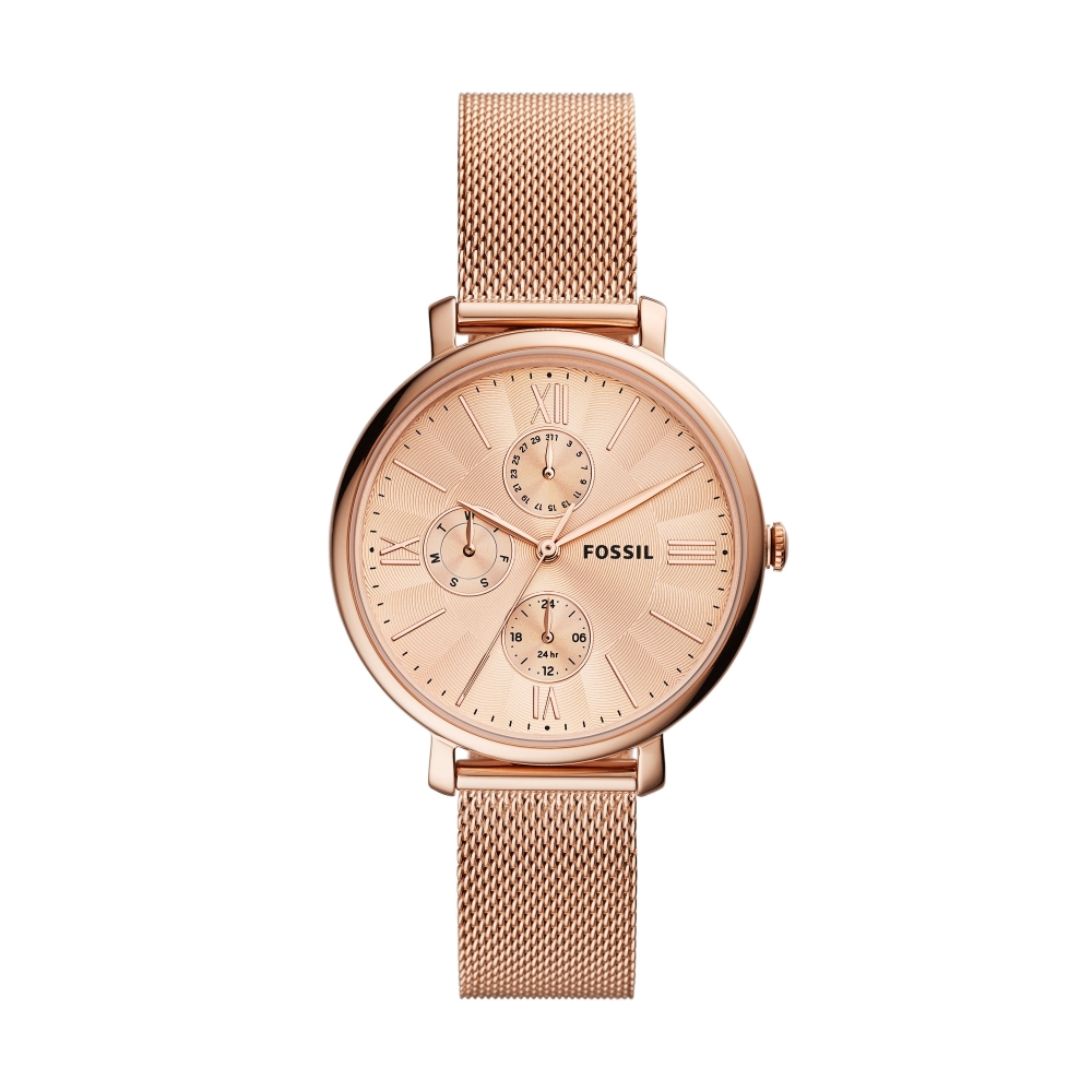 FOSSIL 美式優雅玫瑰金米蘭帶腕錶ES5098