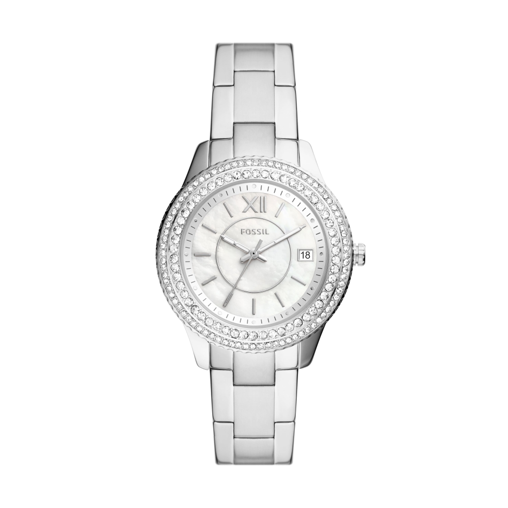 FOSSIL晶鑽珍珠貝殼面板時尚腕錶ES5130