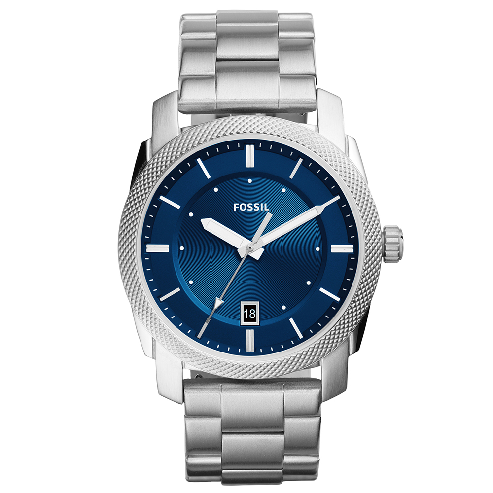 FOSSIL 藍佃天馳大三針不鏽鋼腕錶(FS5340)-藍/42mm