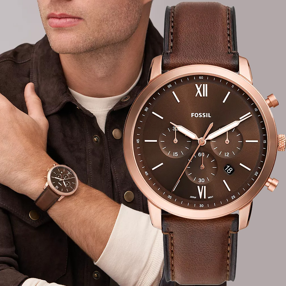 FOSSIL Neutra 復古紳士計時手錶-44mm FS6026