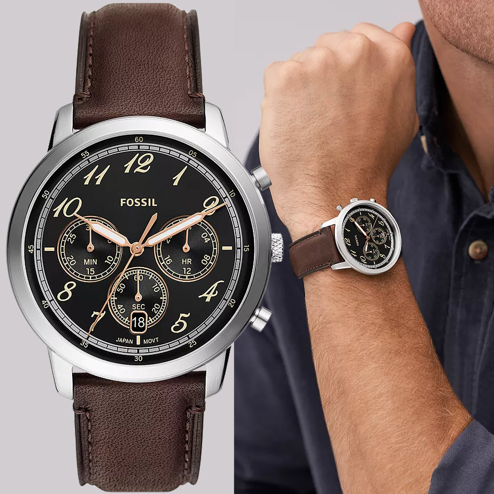 FOSSIL Neutra 復古紳士計時手錶-44mm FS6024