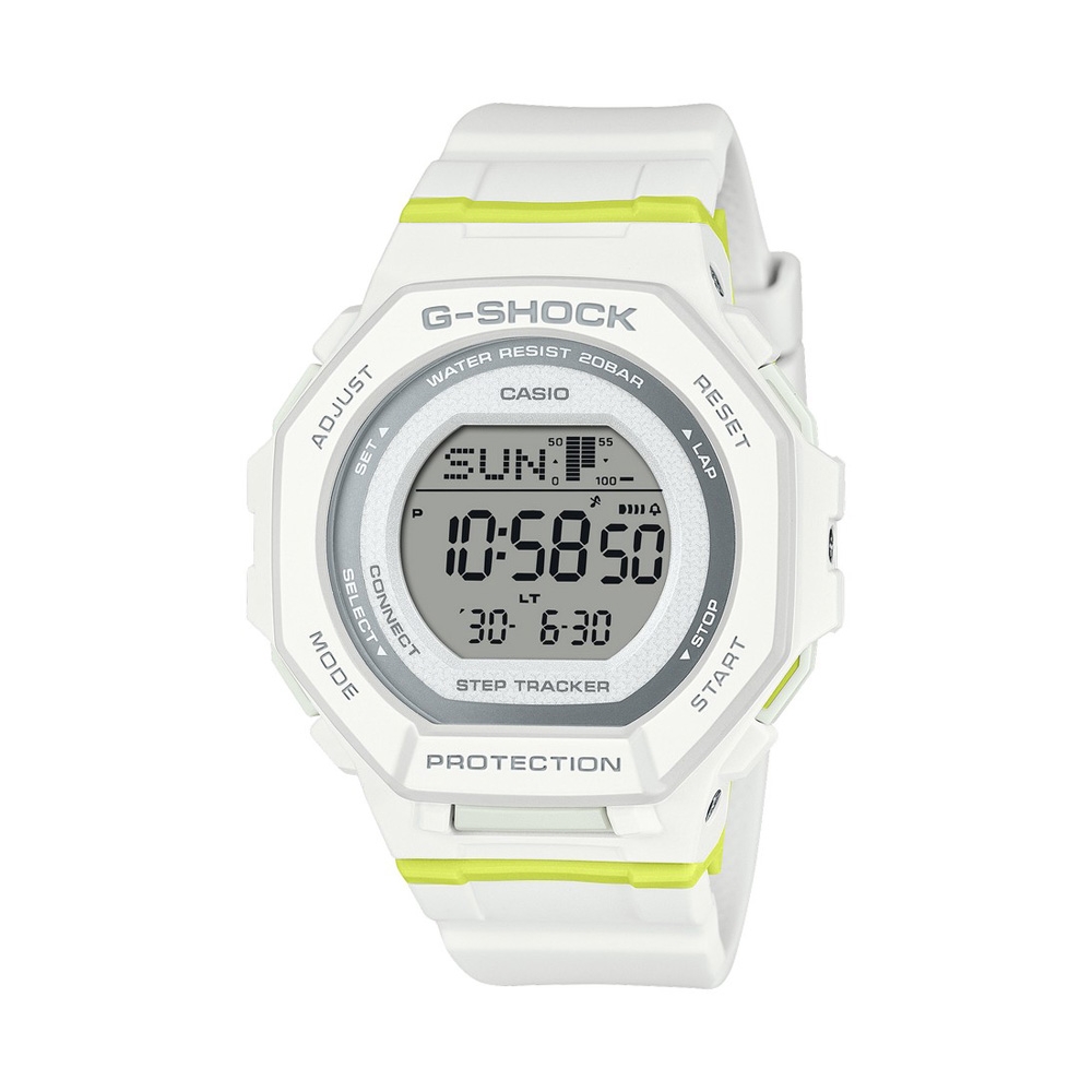 【CASIO 卡西歐】G-SHOCK 藍芽 跑步訓練 活力時尚 百搭白 纖薄舒適 運動系列 GMD-B300SC-7 43.8mm