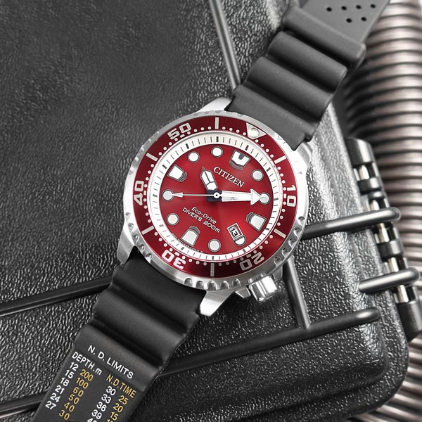 CITIZEN / BN0159-15X / PROMASTER 光動能 紅水鬼 潛水錶 防水 日期 橡膠手錶 紅黑色 44mm