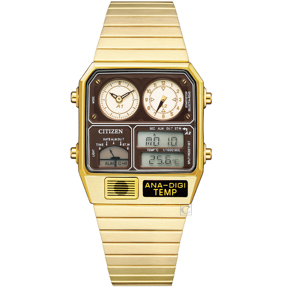 CITIZEN 星辰 Chronograph 復古計時電子腕錶(JG2103-72X)-32.5 x 40.6mm