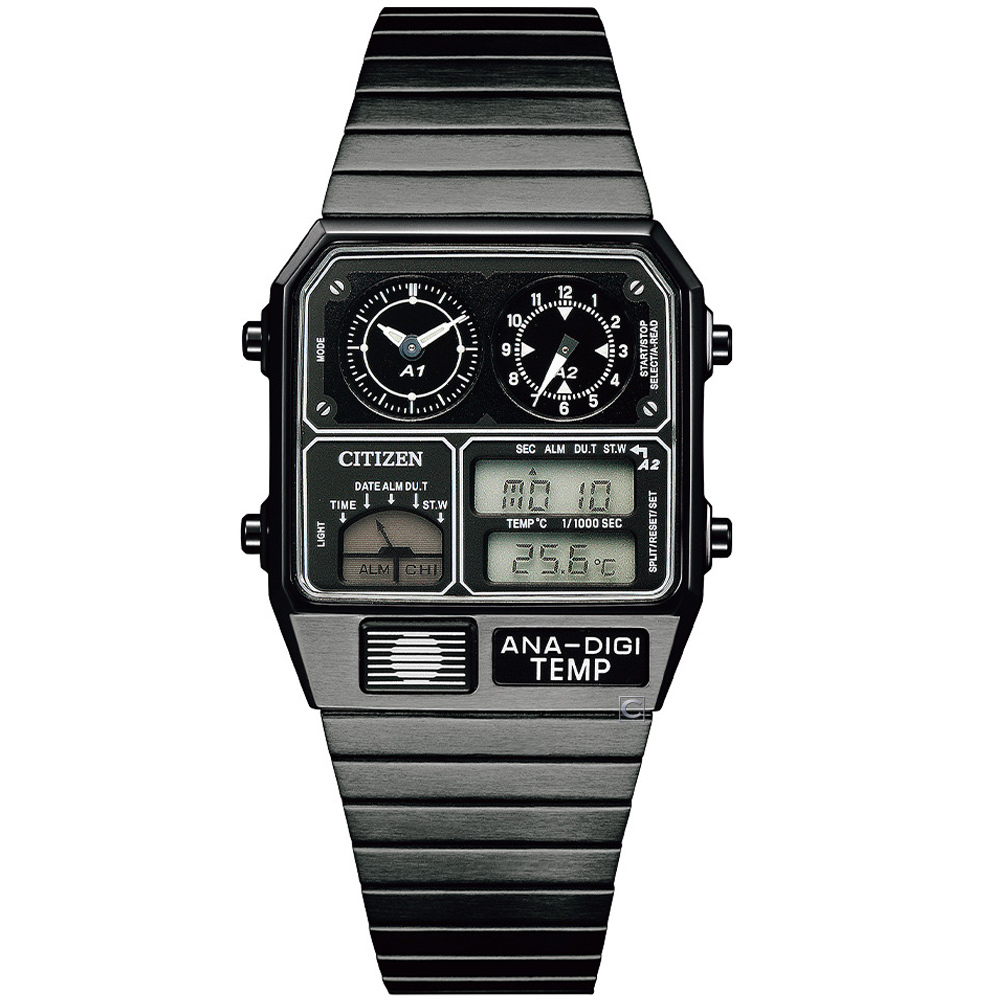 CITIZEN Chronograph 復古計時電子腕錶(JG2105-93E)-32.5 x 40.6mm