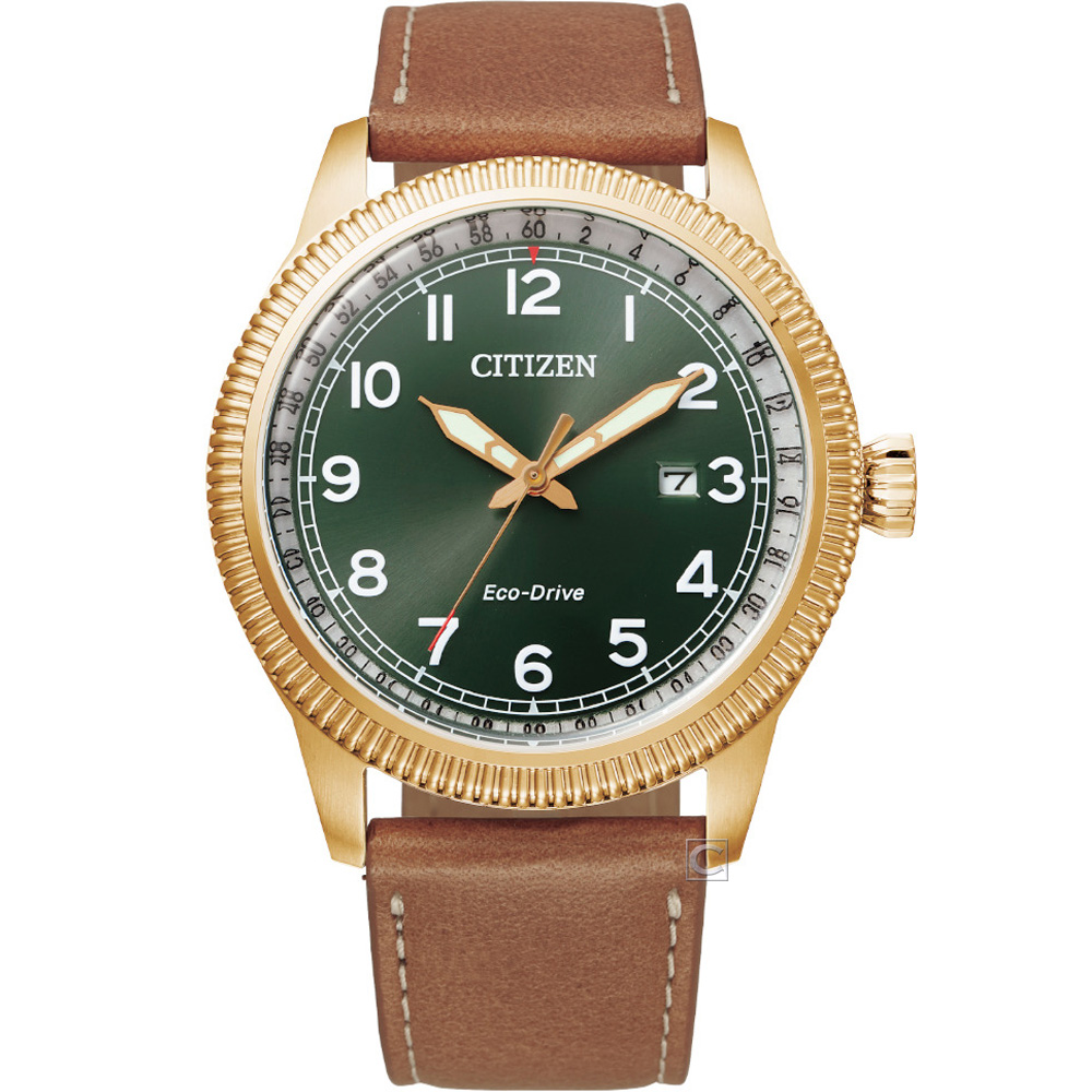 CITIZEN 星辰 GENT’S 經典復古錢幣紋錶框時尚錶(BM7483-15X)42.5mm
