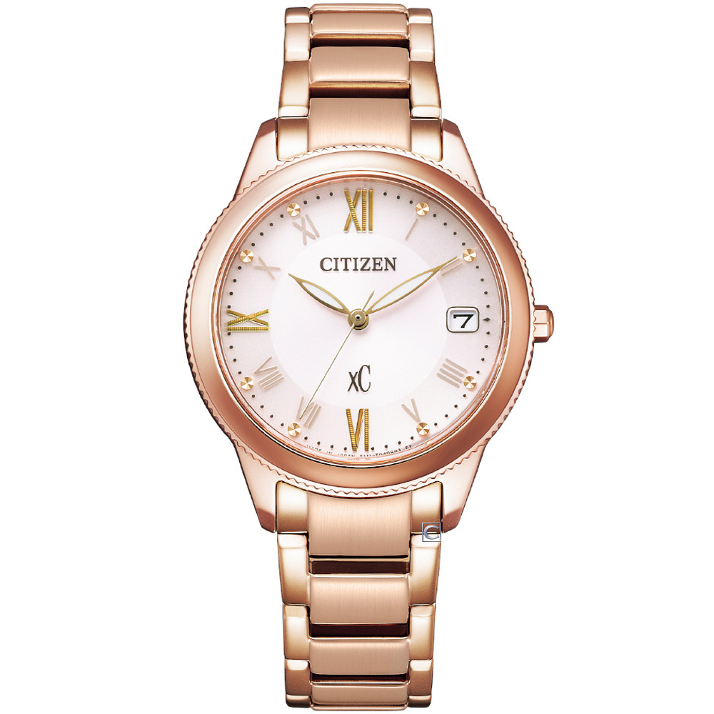 CITIZEN 星辰 Xc系列 亞洲限定情人節推薦光動能腕錶 EO1232-56W/32mm/玫瑰金色