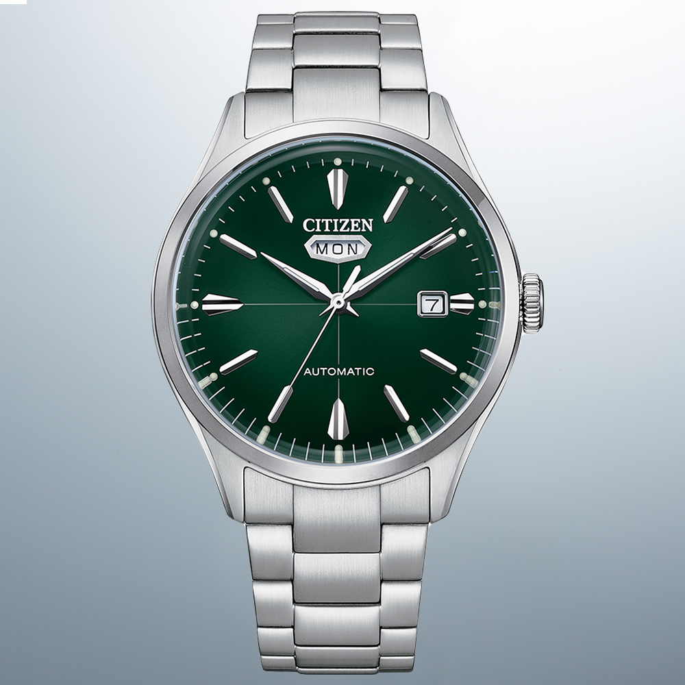 CITIZEN星辰 Mechanical系列 C7時尚機械腕錶-綠 40.2mm/NH8391-51X