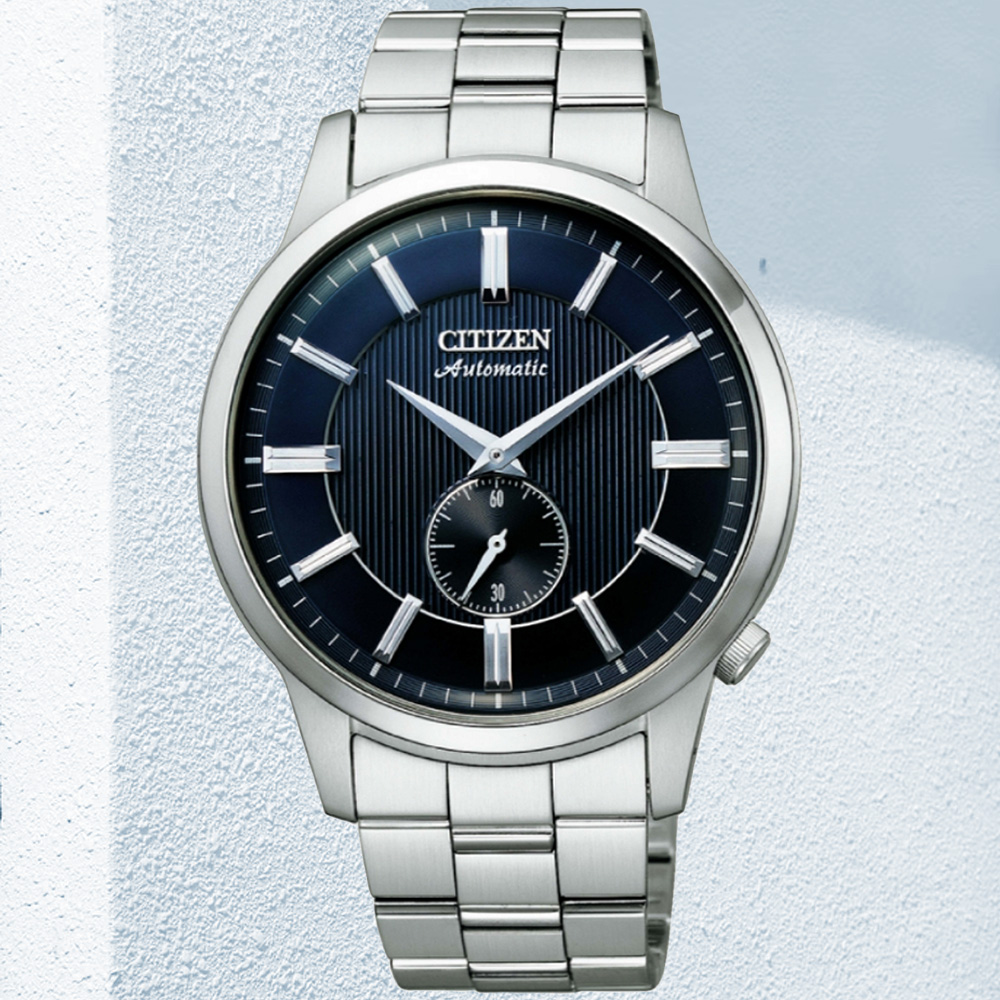 CITIZEN星辰 Mechanical系列 經典小秒針機械腕錶-藍 41mm/NK5000-98L