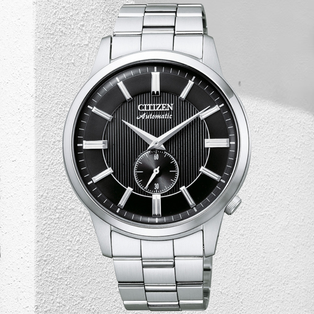 CITIZEN星辰 Mechanical系列 經典小秒針機械腕錶-黑 41mm/NK5000-98E