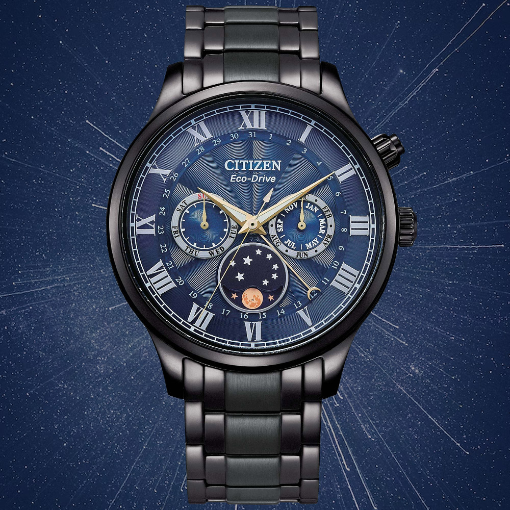 CITIZEN星辰 GENTS系列 亞洲限定 光動能月相腕錶 42mm/AP1055-87L