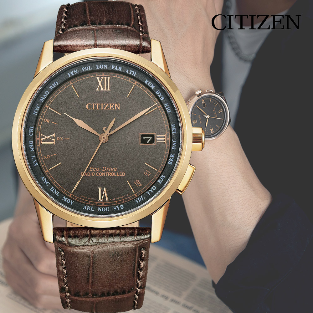 CITIZEN 星辰 限量經典 萬年曆光動能電波錶CB0158-10H