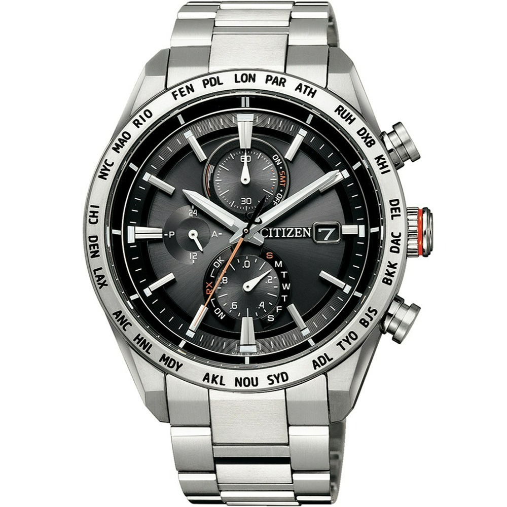 CITIZEN 星辰 GENTS系列 鈦金屬光動能計時腕錶 AT8181-63E