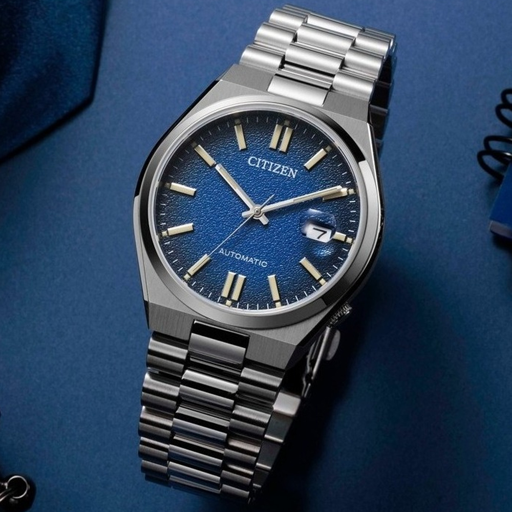 CITIZEN星辰 Mechanical系列 青春撞色 簡約機械腕錶 40mm/NJ0151-88L
