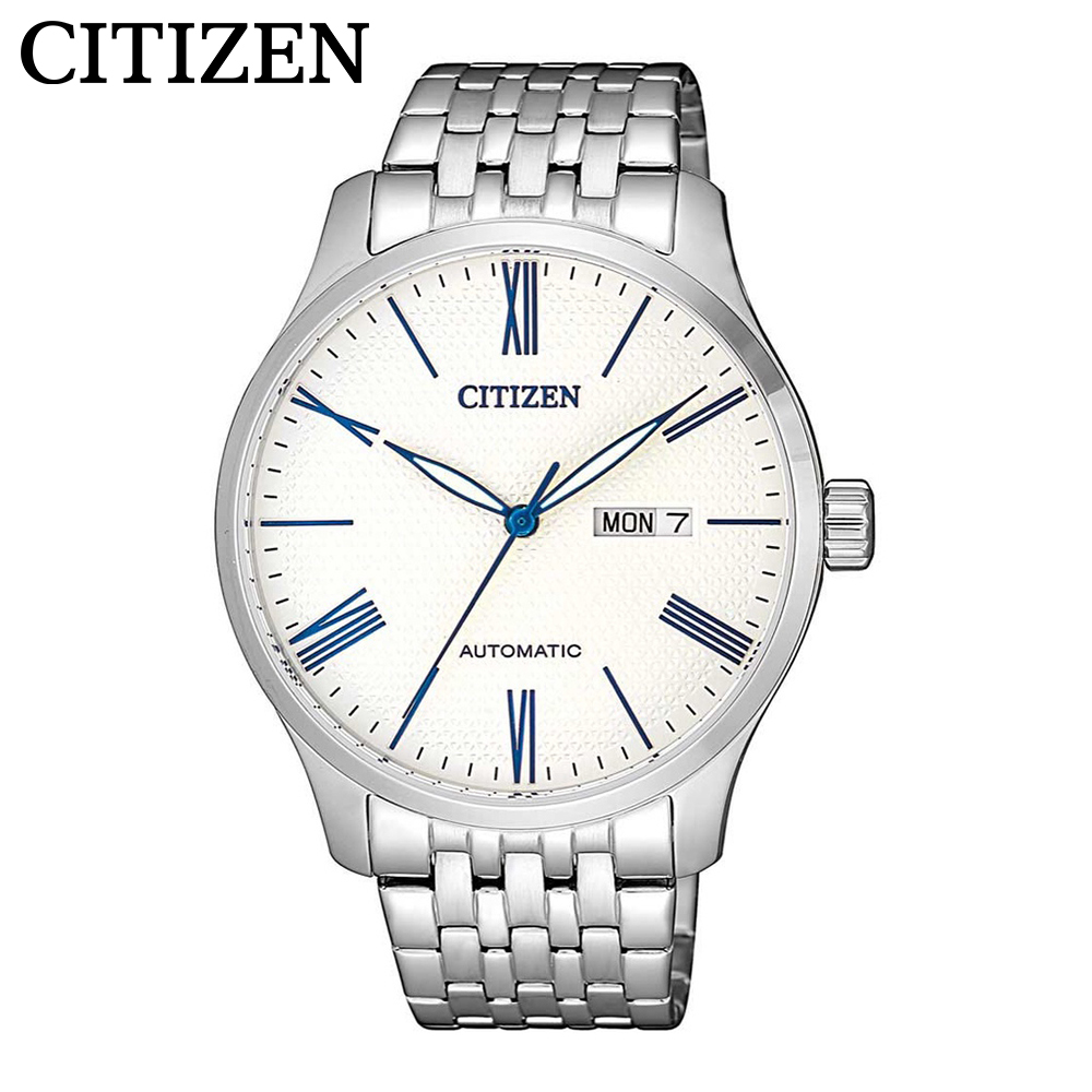 【CITIZEN 星辰】白色自動上鍊簡約紳士機械錶40mm(NH8350-59B)