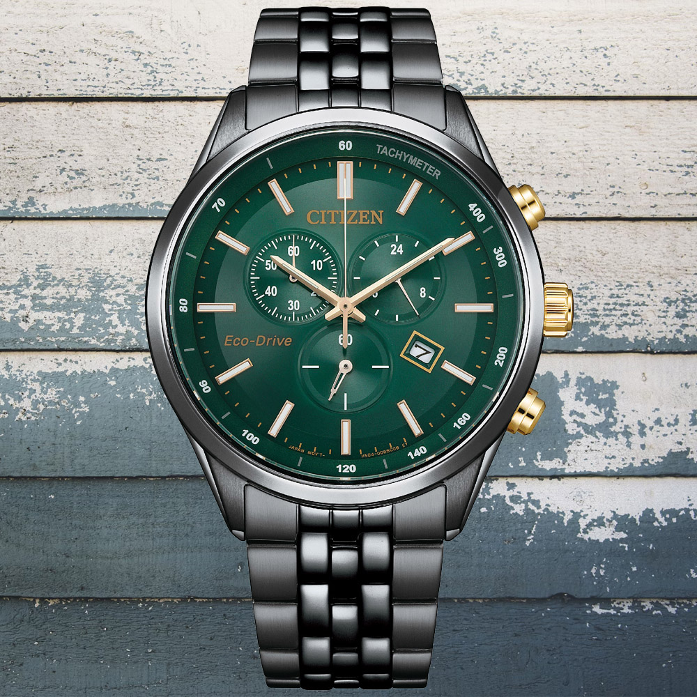 CITIZEN星辰 GENTS系列 亞洲限定 光動能 經典計時腕錶 42mm / AT2576-50X