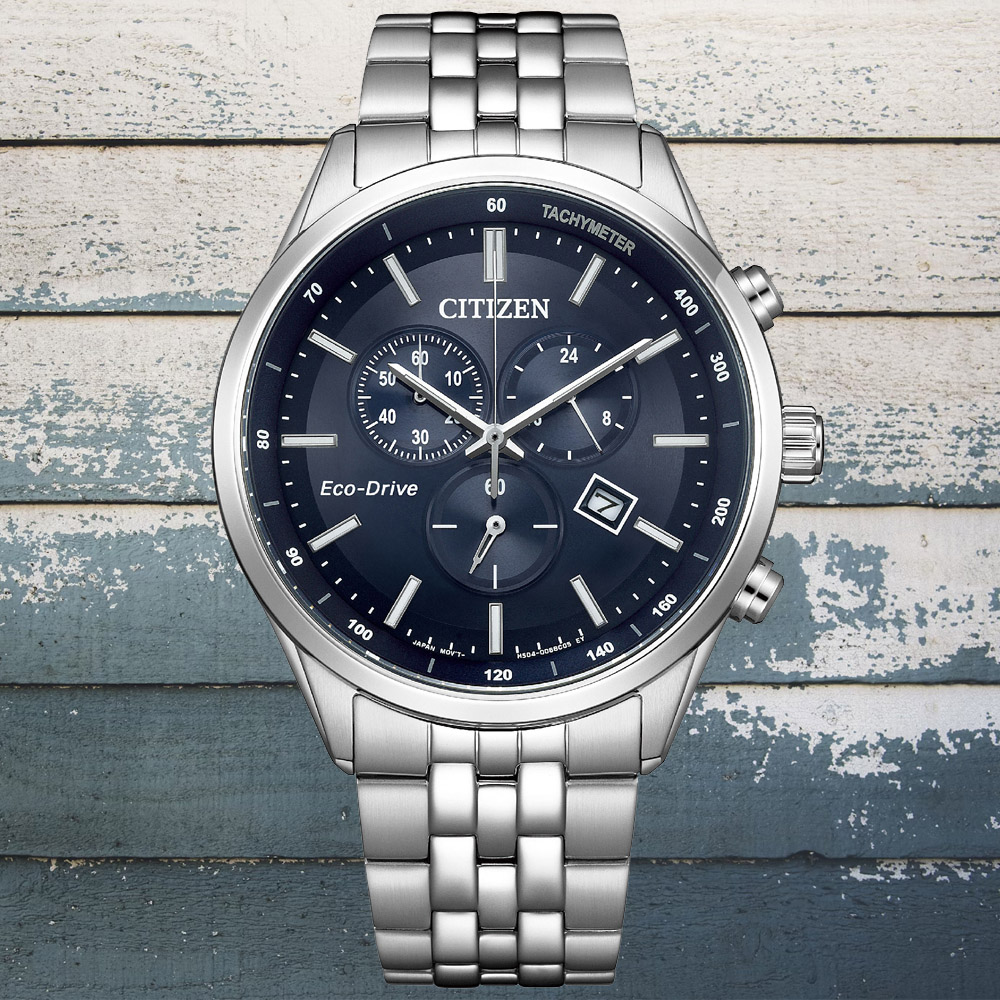 CITIZEN星辰 GENTS系列 亞洲限定 光動能 經典計時腕錶 42mm / AT2570-56L