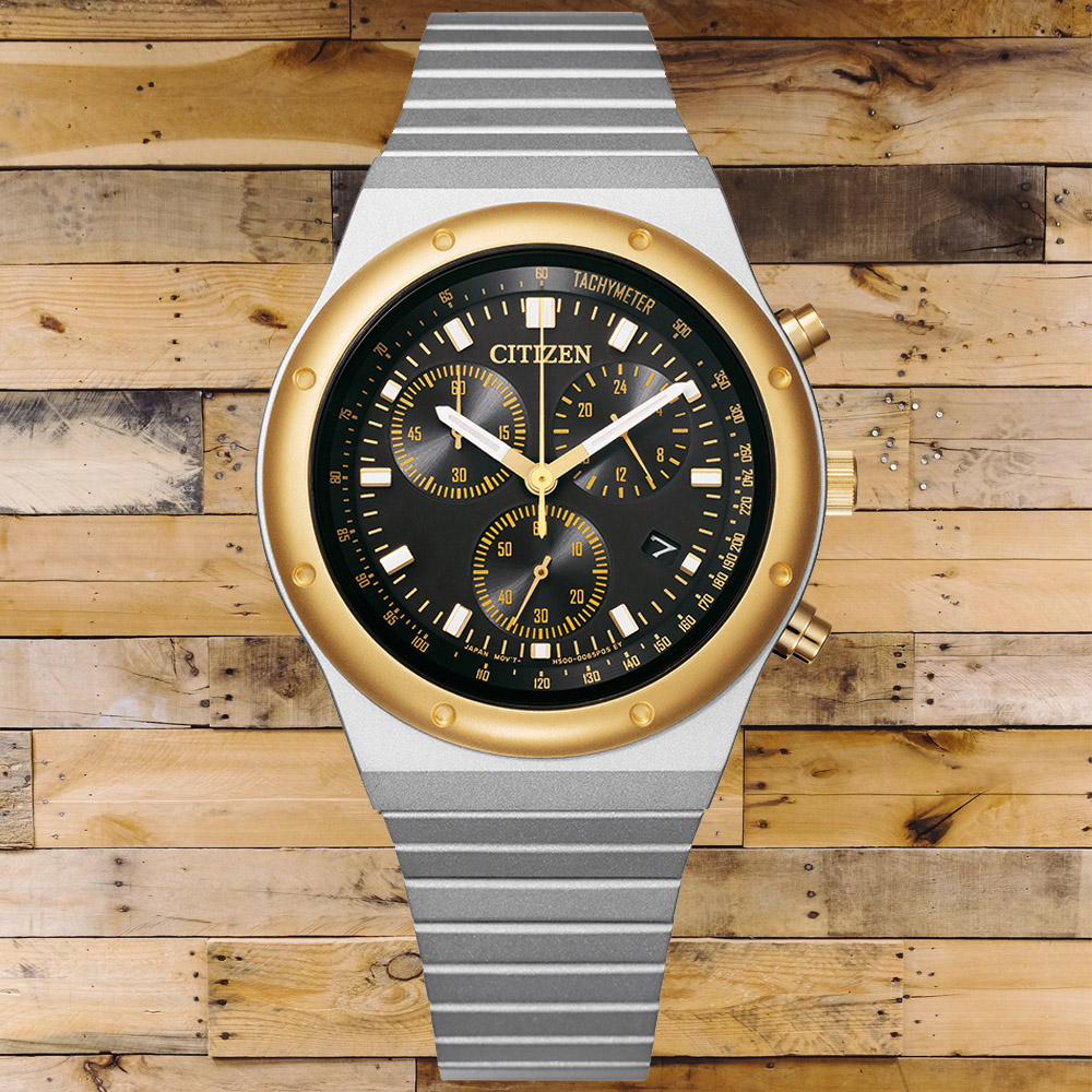 CITIZEN星辰 Chronograph系列 復刻1984 昭和金限定 光動能計時腕錶 38mm / AT2544-64E
