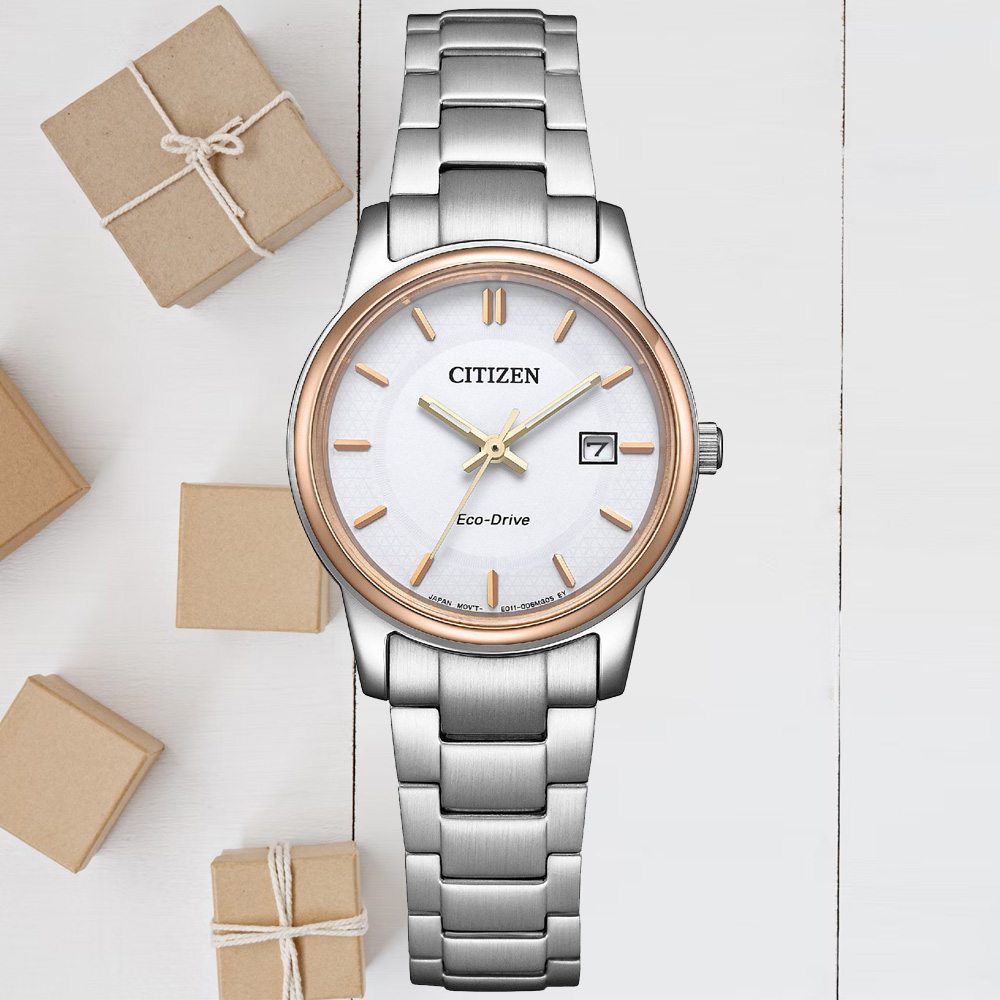 CITIZEN星辰 PAIR系列 光動能時尚腕錶 27.5mm / EW2319-71A