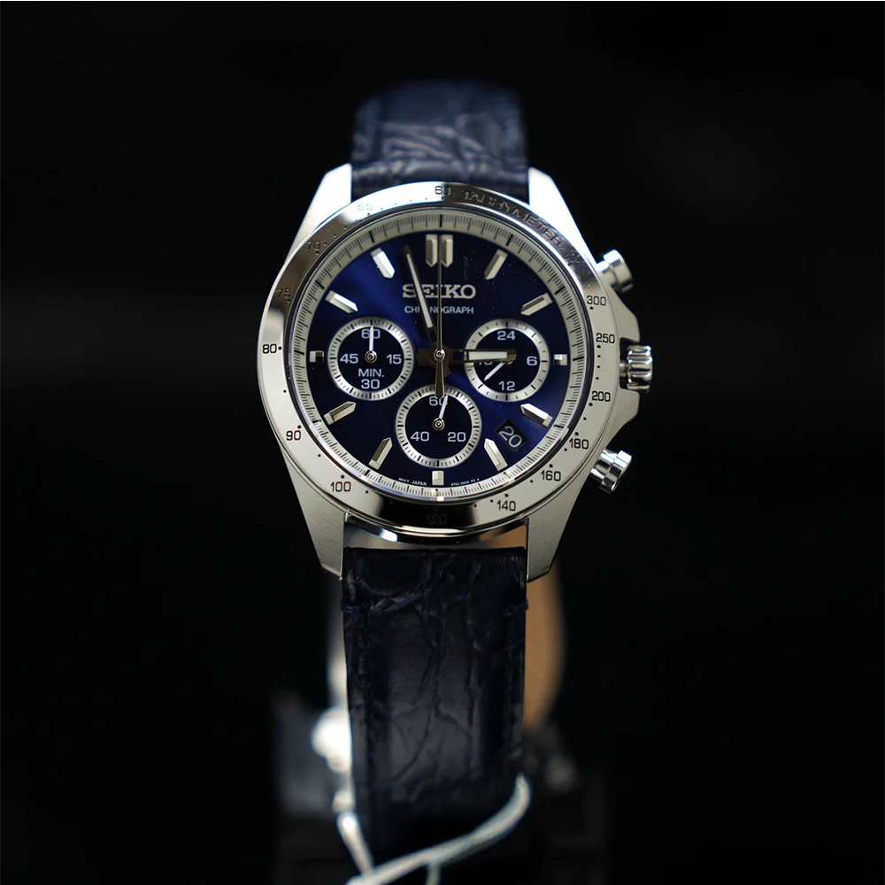 SEIKO 精工 SPIRIT系列 SBTR019 日本國內販售款 熊貓 三眼 計時 皮革錶帶 石英 男士 手錶