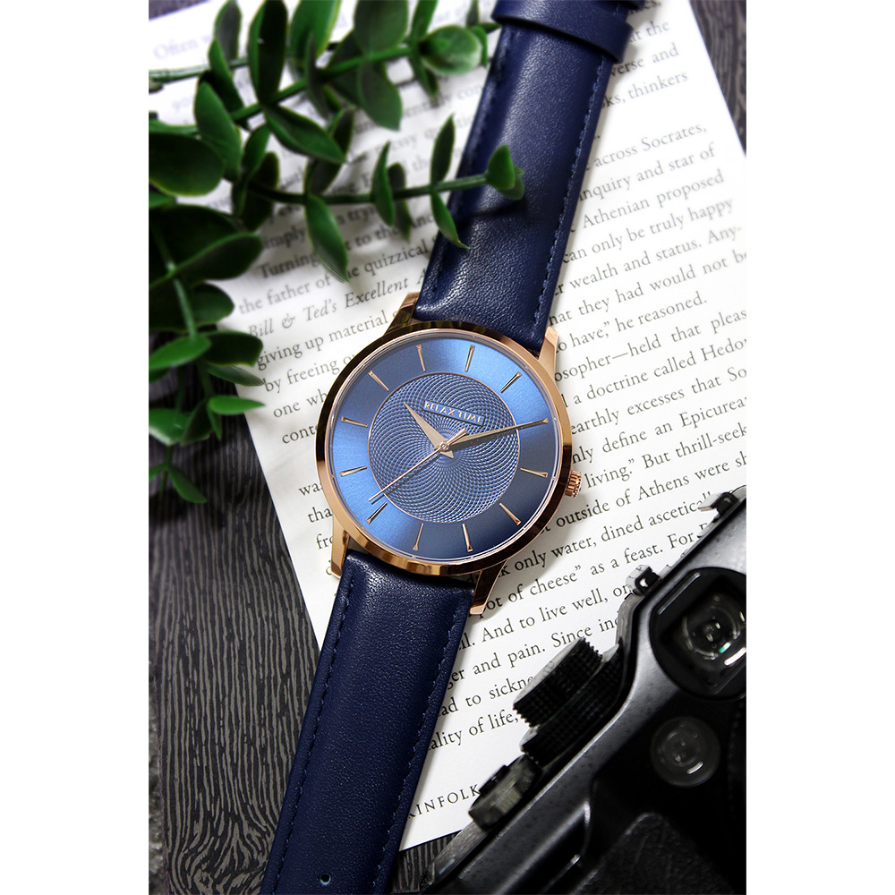 RELAX TIME Classic 經典系列手錶-藍/42mm RT-88-3M