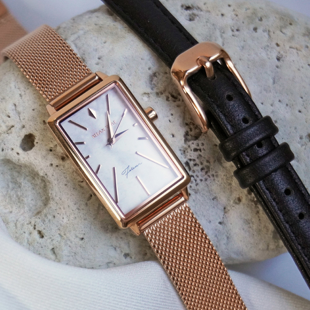 RELAX TIME 璀璨雋永系列 大理石紋米蘭帶手錶 加贈真皮錶帶(RT-99-1)