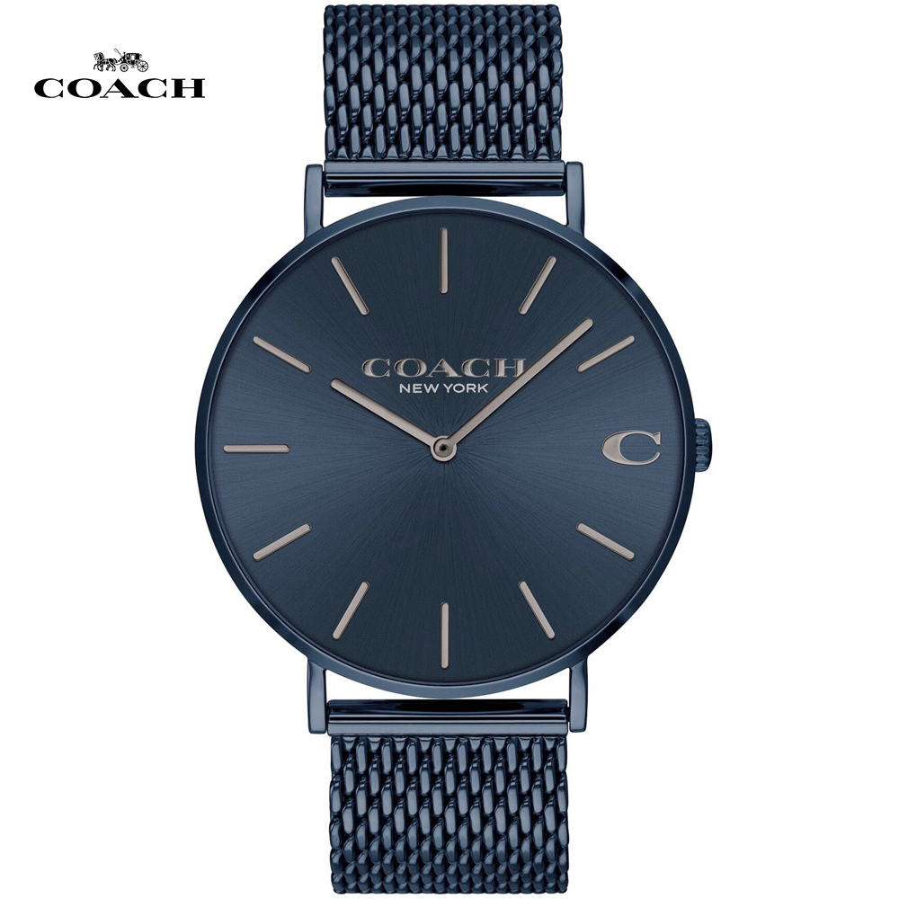 COACH 經典時尚米蘭帶設計腕錶(藍/41mm) 14602146