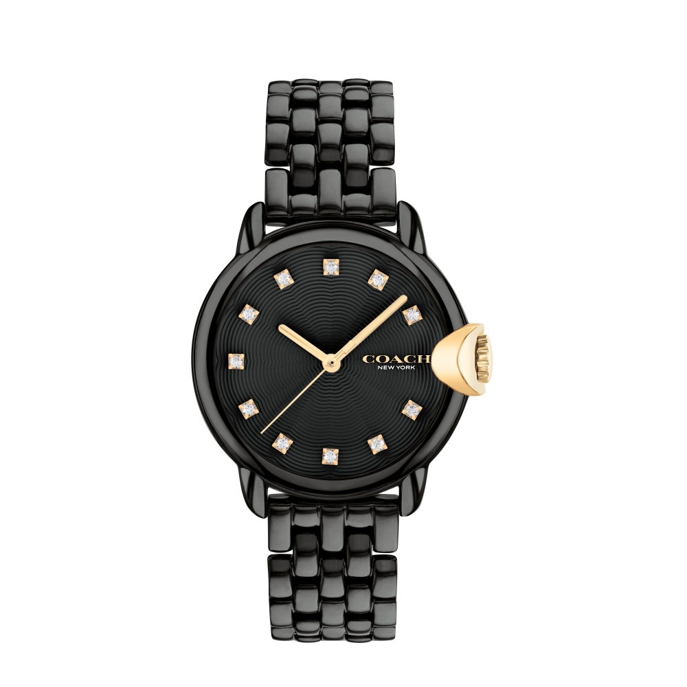 COACH 奢華質感黑鋼腕錶32mm(14503821)