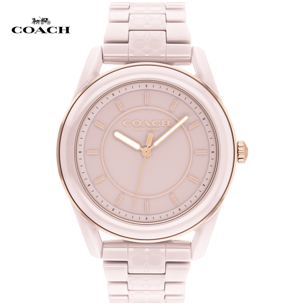 COACH 簡約時尚陶瓷腕錶/粉/38mm/CO14503772