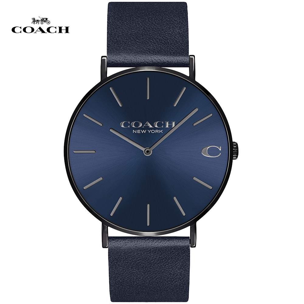 COACH 經典Logo C 時尚腕錶/藍/41mm/CO14602472