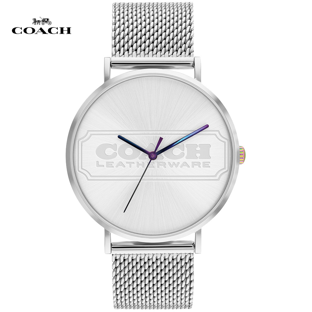 COACH 炫彩時尚米蘭帶紳士腕錶/銀/41mm/CO14602590