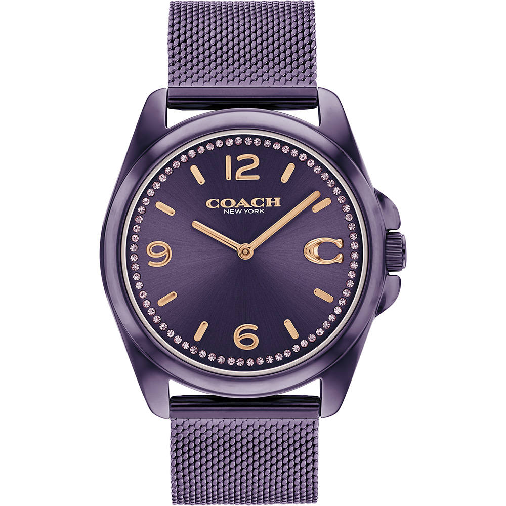COACH C字晶鑽米蘭帶女錶-紫/36mm(CO14504145)