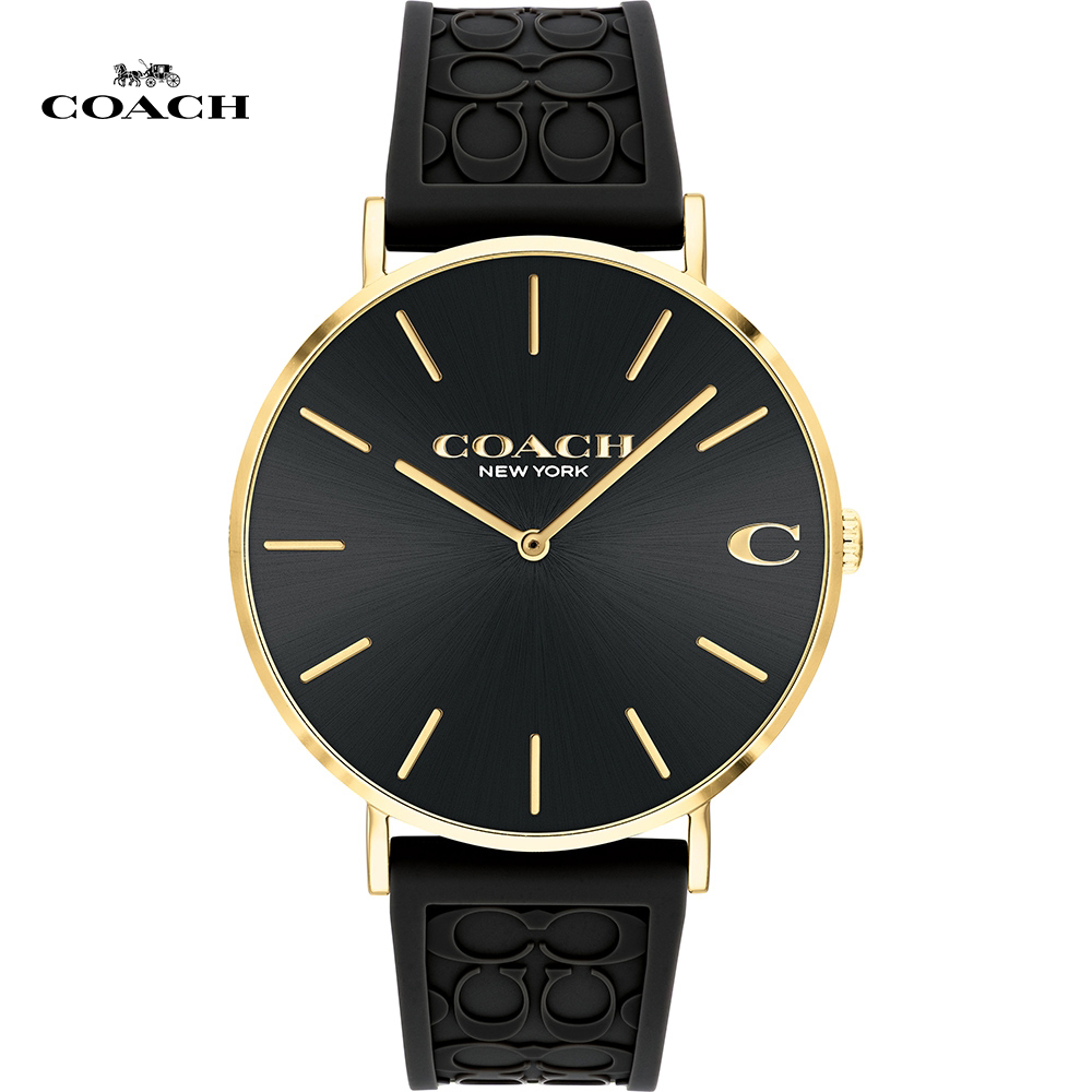 COACH 經典LOGO C 時尚腕錶/41mm/黑/CO14602633