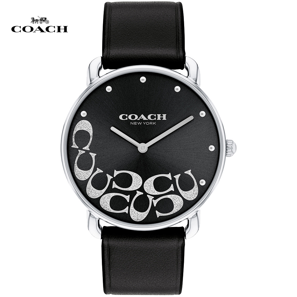 COACH 星砂LOGO C 時尚腕錶/黑/36mm/CO14504336