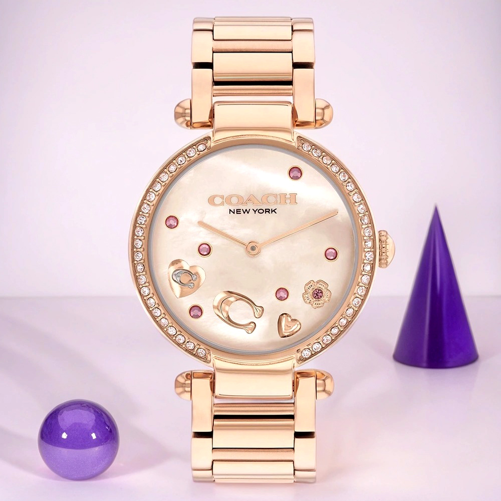 COACH 母親節廣告款 CARY系列流轉水晶女錶-34mm(CO14504266)