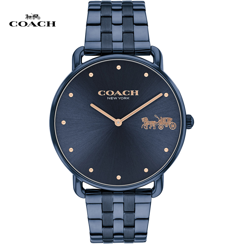 COACH 經典馬車時尚腕錶/藍/41mm/CO14504297